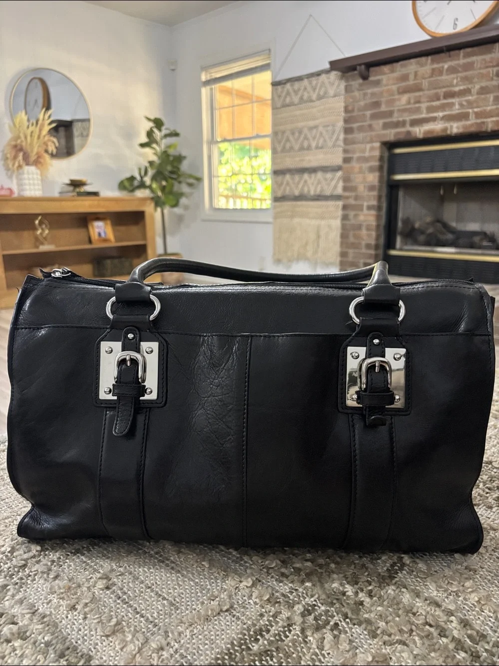 WILSONS LEATHER Laptop/Briefcase Bag Black‎ Strap/Handle